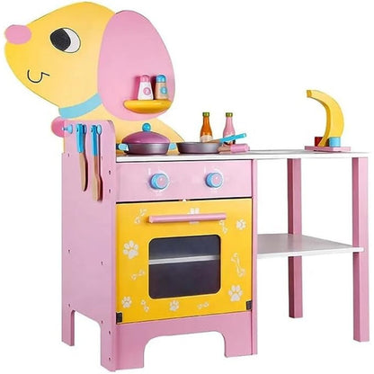 EKKIO Wooden Kitchen Playset for Kids (Puppy Shape Kitchen Set) EK-KP-108-MS