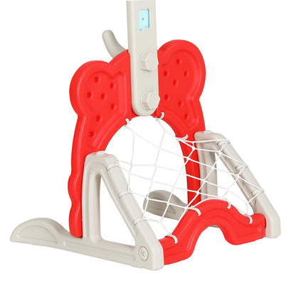 Everfit Kids Basketball Hoop Stand Adjustable 5-in-1 Sports Center Toys Set Red