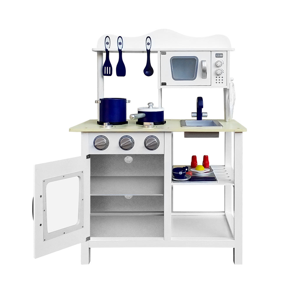 Keezi 18 Piece Kids Kitchen Play Set - White