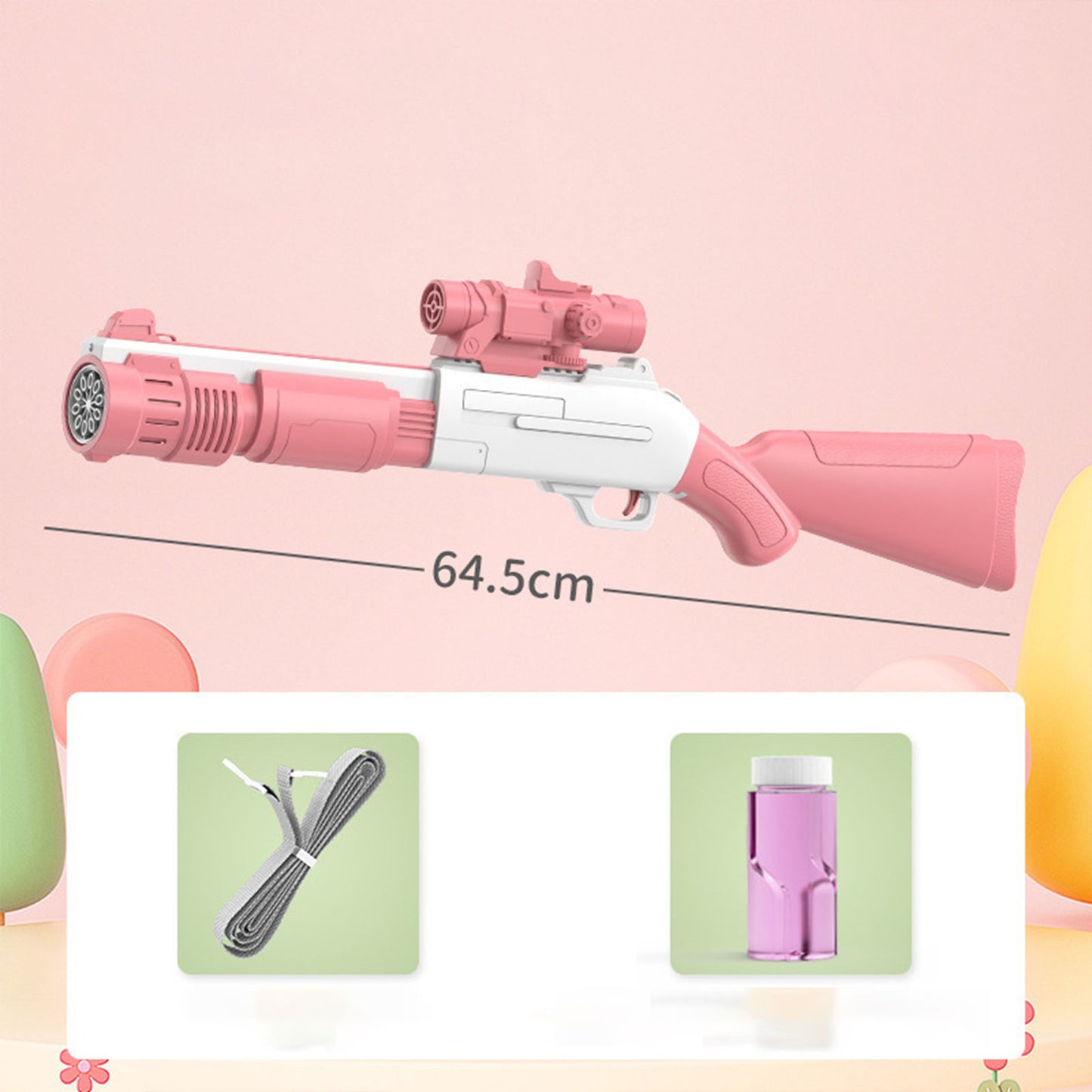 Bubblerainbow Bubble Machine Fully Automatic Hand-Held Spray Gun Electric 10-Hole Toy Pink