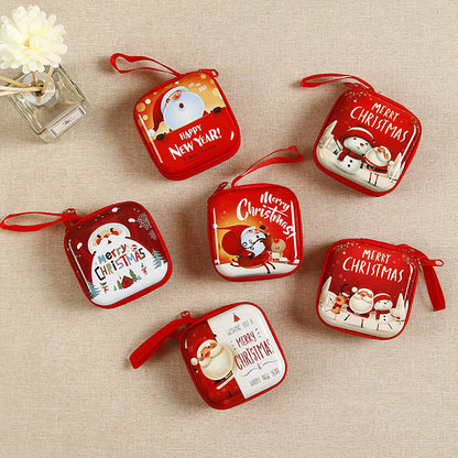 6 Pcs Set Small Gift Cute Cartoon Bags Packaging Box Christmas Coin Purse